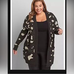 Lane Bryant Black and light brown Cardigan